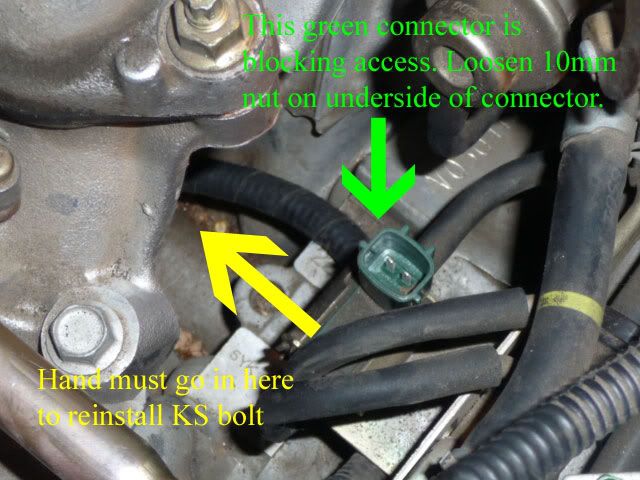 98 Nissan maxima knock sensor location #2