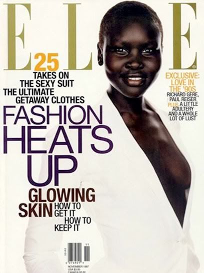 Alek na capa da Elle US de novembro de 1997, por Gilles Bensimon