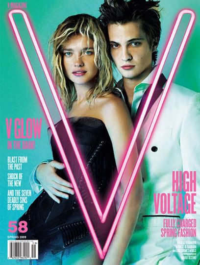 Natalia Vodianova e Luke Grimes na capa da V Magazine