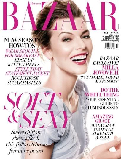 Milla Jovovich estrela duas edições da Harper’s Bazaar