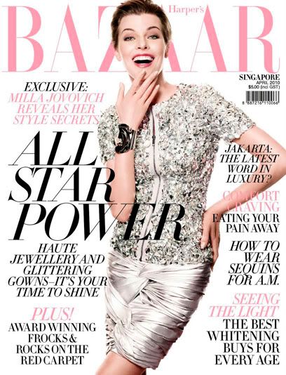Milla Jovovich estrela duas edições da Harper’s Bazaar