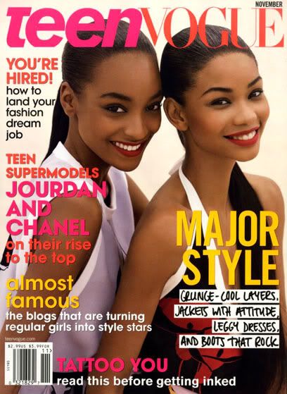 Chanel Iman e Jourdan Dunn na Teen Vogue de novembro por Patrick Demarchelier
