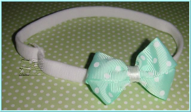 White dots peppermint headband