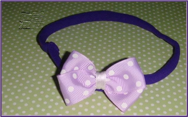 White dots violet headband