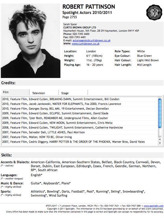 Actor sag resume