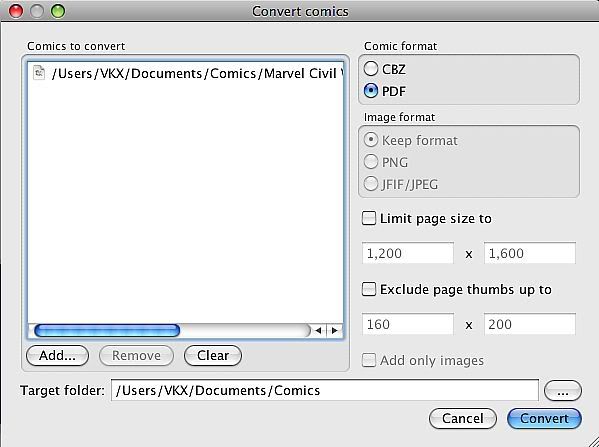 Converting CBZ and CBR Comic Book Files to PDF