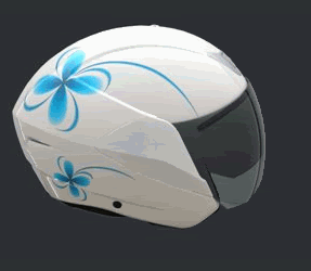 White - Blue flower
