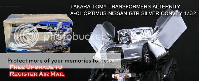 TRANSFORMERS ALTERNITY A 01 NISSAN GTR SILVER OPTIMUS  