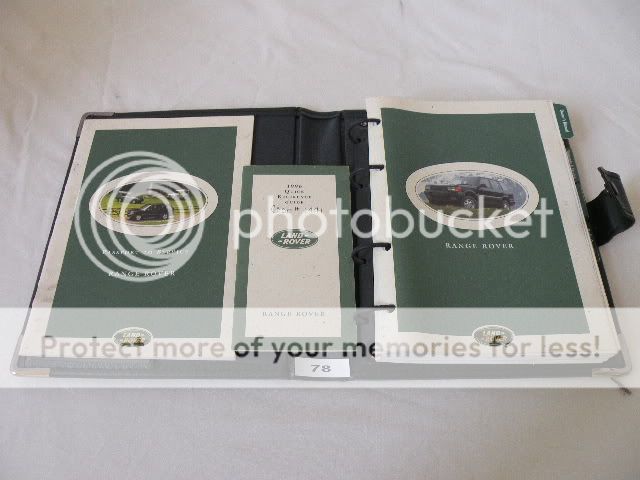 1996 Range Rover Owners (owners) Manual Portfolio Set  
