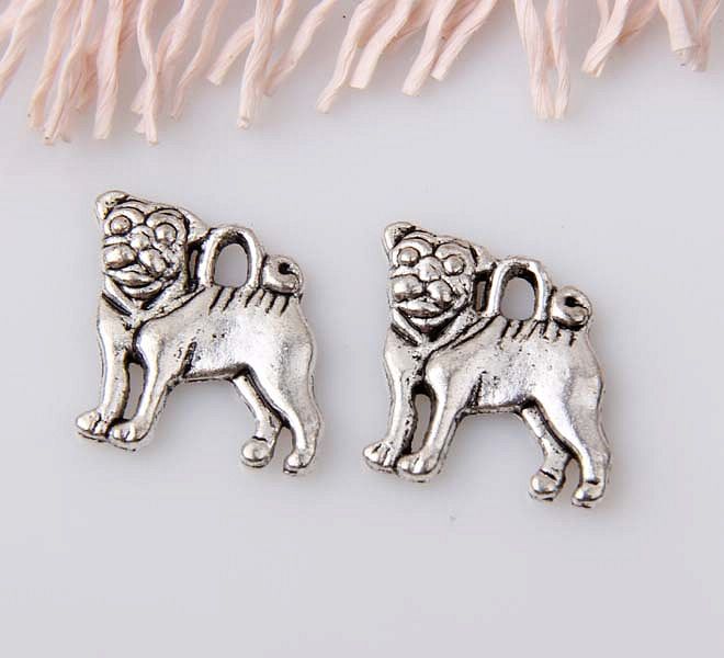 20pcs retro style Lovely Pug face alloy charms pendant 18x13mm