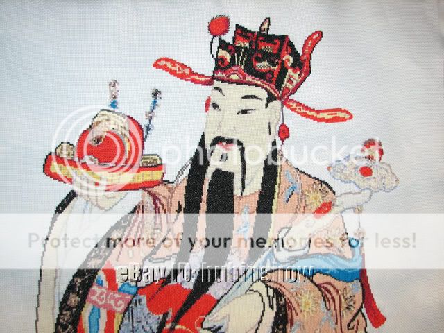 New~Finished Completed Cross Stitch   God of Wealth    