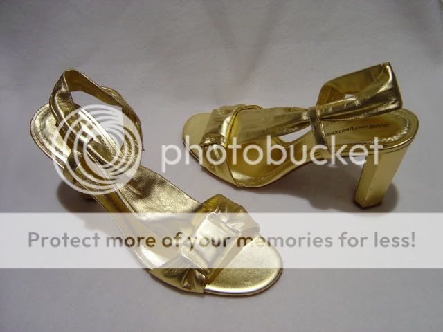 Diane von Furstenburg Gold Knotted Sandals 11 NIB $350  