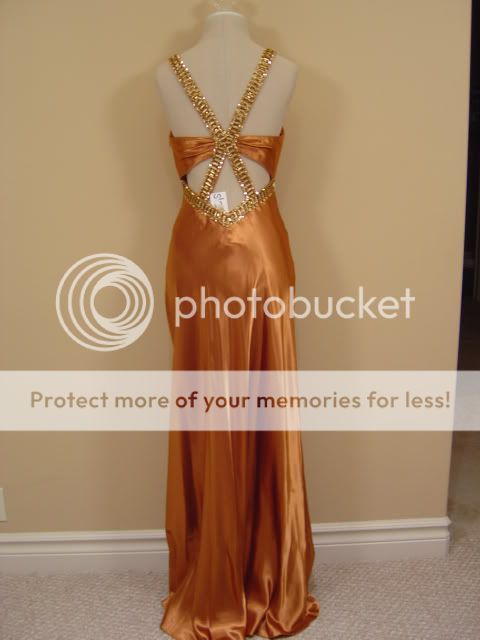 FAVIANA Couture Copper Satin Prom Dress Sz 6 $350